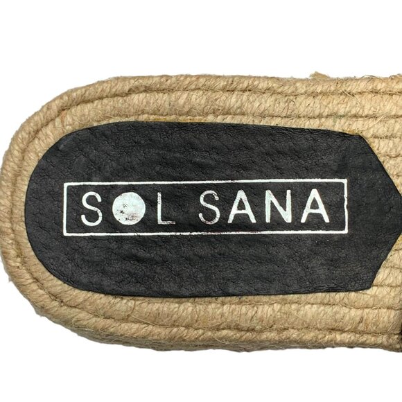 SOL SANA Black Suede Jute‎ Platform Slingback Espadrille Sandals **NWOB - Picture 5 of 13